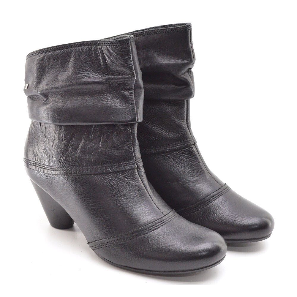 Pikolinos 712-9817 Black Fold Back Zip Boots 37 New
